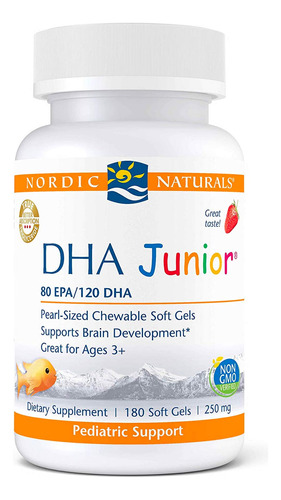 Suplemento Nordic Naturals Pro Dha Junior 180 Cápsulas