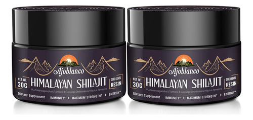 Suplemento De Resina Ajoblanco Shilajit 600 Mg, Pacote X2 Do