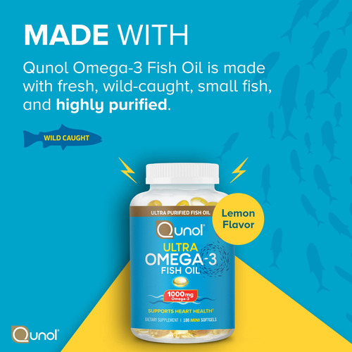 Suplementos Qunol Omega 3 Óleo De Peixe 1000 Mg Epa + Dha 18 - Imagem 3