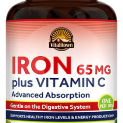 Suplemento De Ferro Vitalitown Iron 65 Mg Com 250 Mg De Vita