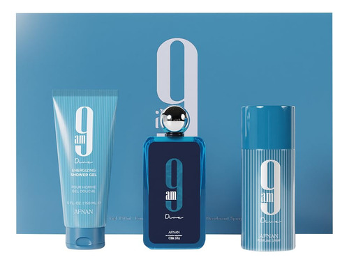 Gift Set Afnan 9 Am Dive Eau De Perfume 100ml + Deodorant 15