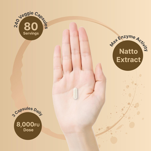 Suplemento Naturebell Nattokinase 8.000 Fu 240 Cápsulas - Imagem 4