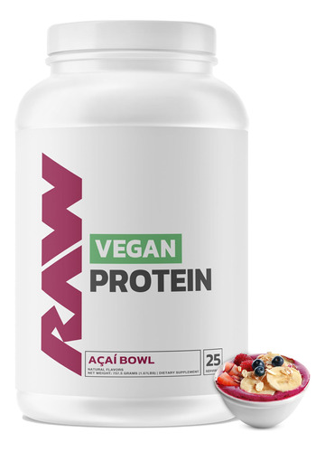 Proteína Vegana Em Pó, Taça De Açaí Cru, 20 G, À Base De Pla