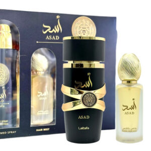 Conjunto De Perfumes Lattafa Asad Para Homens: 100ml Eau De Parfum + 50ml