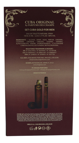 Conjunto De Presente Perfume Cuba Cuba Gold Para Homens, 100 - Imagem 3