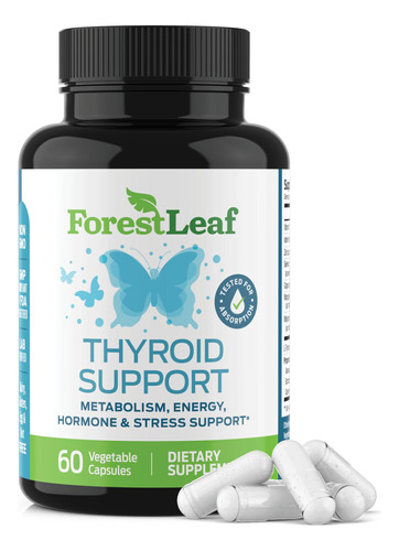 Suplemento Forestleaf Thyroid Support Com Iodo 60 Cápsulas