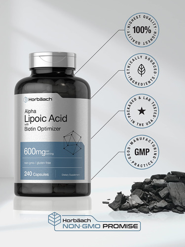 Suplemento De Ácido Alfa Lipóico Horbäach 600 Mg Com Biotina - Imagem 5