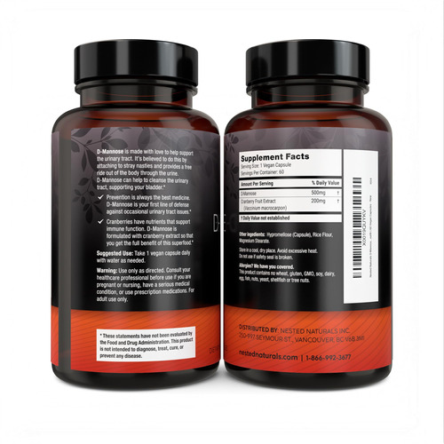 Suplemento Nested Naturals D-manose 500 Mg Com Cranberry E - Imagem 5
