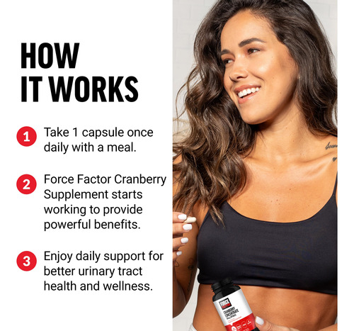 Cápsulas Concentradas De Cranberry Force Factor 90 Cápsulas - Imagem 4