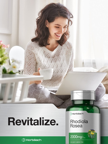 Suplemento Horbäach Rhodiola Rosea Em Cápsulas 2000 Mg 180 U - Imagem 6