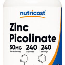 Suplemento Nutricost Picolinato De Zinco 50 Mg 240 Cápsulas