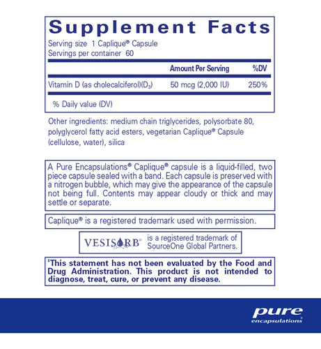 Suplemento De Encapsulamentos Puros De Vitamina D3 Vesisorb - Imagem 2