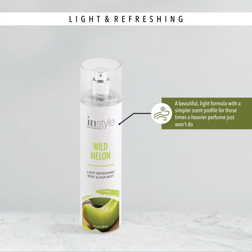 Body & Hair Mist Instyle Fragrances Wild Melon Scent 240 Ml - Imagem 6