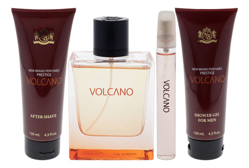 Conjunto De Presentes Perfume New Brand Prestige Volcano Par - Imagem 2