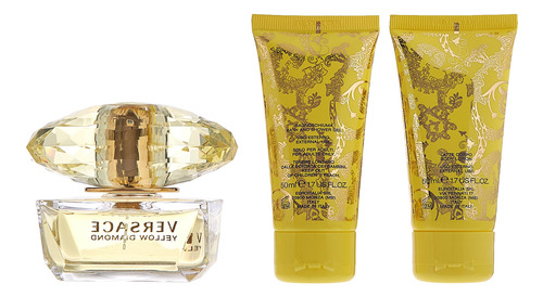 Conjunto De Presente Perfume Versace Yellow Diamond De 3 Peç - Imagem 3