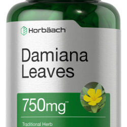Suplemento Horbäach Damiana Leaf 750mg | 200 Cápsulas