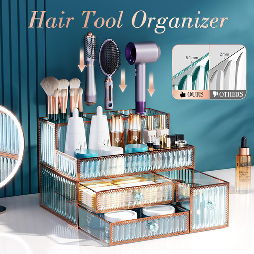 Organizador De Maquiagem Youdepot Tempered Glass Vanity Stor - Imagem 3
