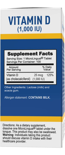Comprimidos De Vitamina D3, Fonte Superior, 1000 Ui, 100 Uni - Imagem 4