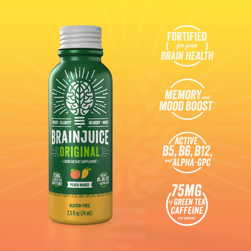 Suplemento Brainjuice Brain Booster Shot Peach Mango 75 Mlx1 - Imagem 2
