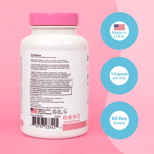 Multivitamínico Pós-parto Dr. Talbot's Mom Com 60 Cápsulas G - Imagem 3