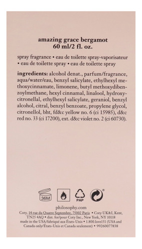 Perfume Philosophy Amazing Grace Bergamot Edt 60ml Para Mulh - Imagem 6