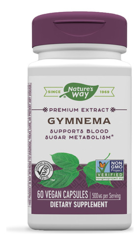 Suplemento: Cápsulas Nature's Way Gymnema 500 Mg (60 Unidade