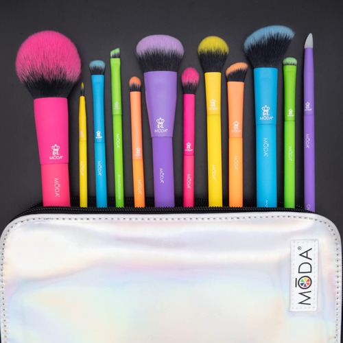 Conjunto De Pincéis De Maquiagem Moda Totally Electric, 13 P - Imagem 2