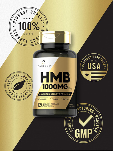 Suplemento Carlyle Hmb 1000mg 120 Cápsulas De Glúten Não Tra - Imagem 5