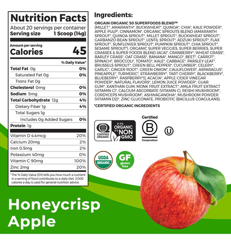 Suplemento Orgain Organic Greens + 50 Superfoods Immunity Up - Imagem 2