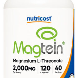 Suplemento Nutricost Magnesium L-treonato Mattein 2000mg