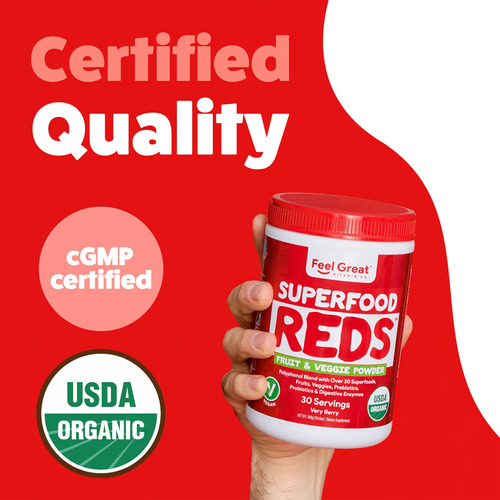 Suplemento Feel Great 365 Organic Superfood Reds Powder - Imagem 7