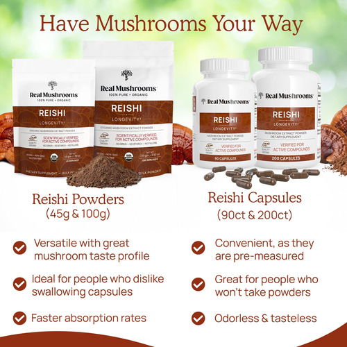 Suplemento Real Mushrooms Reishi Em Cápsulas 90 Cápsulas - Imagem 6