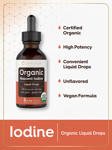 Suplemento Líquido Orgânico De Iodo Nascente Carlyle 60ml - Imagem 3
