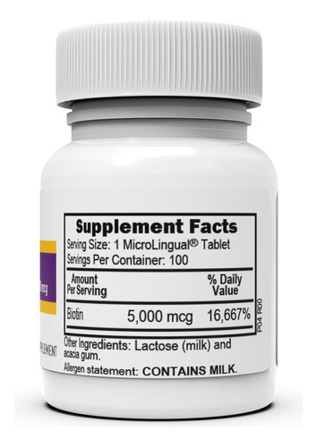 Suplemento Comprimidos Sublinguais De Biotina De 5000mcg De - Imagem 2