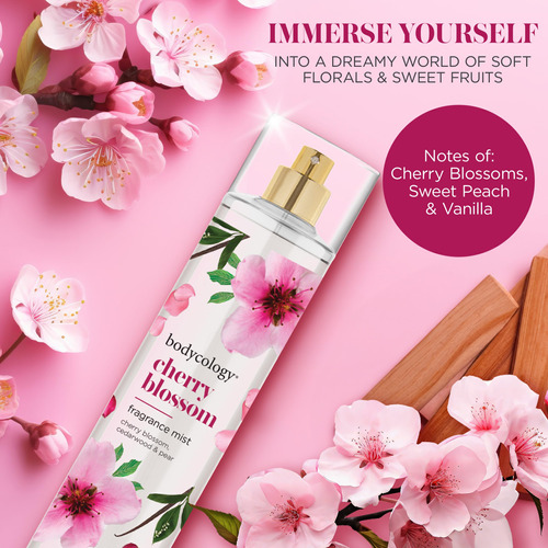 Perfume Body Mist Bodycology Flor De Cerejeira De Longa Dura - Imagem 2
