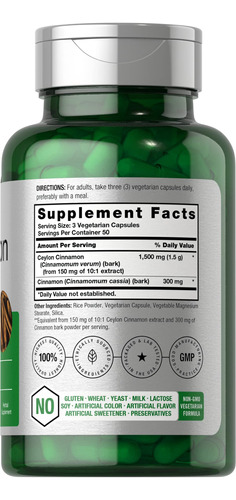 Suplemento Horbaach Canela 1800mg Ceilão 150 Cápsulas - Imagem 2