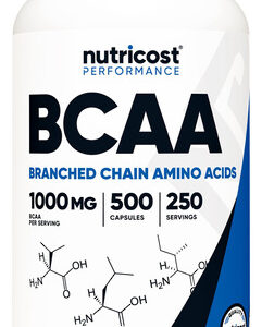 Suplemento Nutricost Baca Em Cápsulas 2:1:1 500 Mg 500 Cápsu