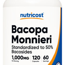 Suplemento Nutricost Bacopa Monnieri 1.000 Mg 120 Cápsulas