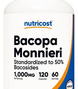 Suplemento Nutricost Bacopa Monnieri 1.000 Mg 120 Cápsulas