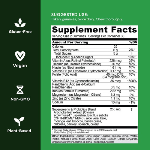 Supergreens Gummy Goli 60 Unidades Com Vitaminas Essenciais - Imagem 4
