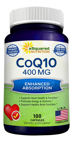 Suplemento De Coenzima Q10 De Squared Nutrition, 400 Mg, Pot