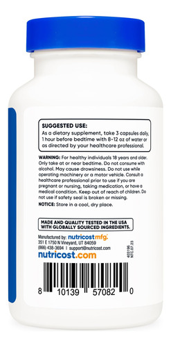 Complexo Sleep Aid Nutricost Sleep Aid 1330 Mg 90 Cápsulas - Imagem 4