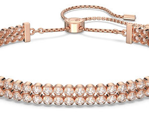 Pulseira Swarovski Matrix Tennis Feminina Com Cristais Trans