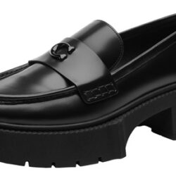 Sapatos Coach Leah Platform Loafer Feminino Pretos Tamanho 6