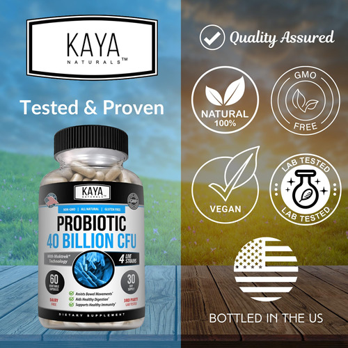 Suplemento Probiótico Kaya Naturals 40 Bilhões De Cápsulas C - Imagem 4