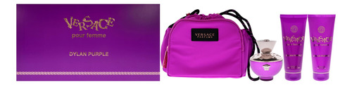 Perfume Versace Pour Femme Dylan Purple, Conjunto De Presente De 4 Peças