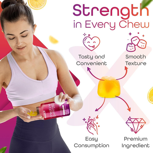 Suplemento Revive X Glute Gummies Creatina 3g Para Mulheres - Imagem 4