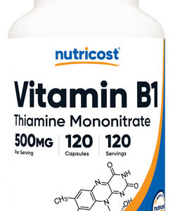 Vitamina B1 Tiamina 500mg 120 Cápsulas Nutricost