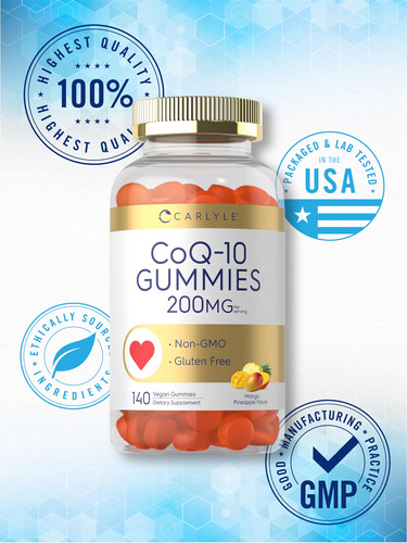 Suplemento Carlyle Coq10 Gummies 200 Mg 140 Unidades Veganas - Imagem 6