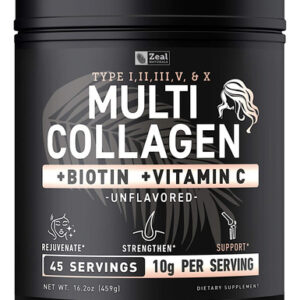 Peptídeos De Colágeno, Proteína Em Pó, Zeal Naturals, Sem Sa